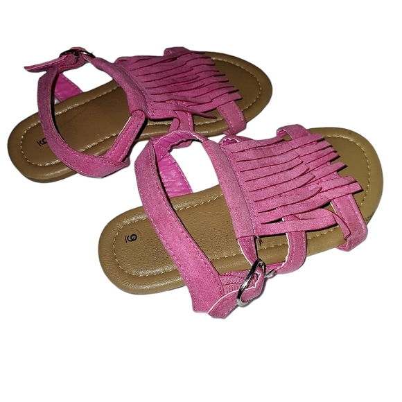 Girl's Pink Suede Fringed Sandals Size 9 - Picture 4 of 5